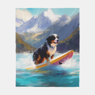 Couverture Polaire Bernese Mountain Beach Surf Paining