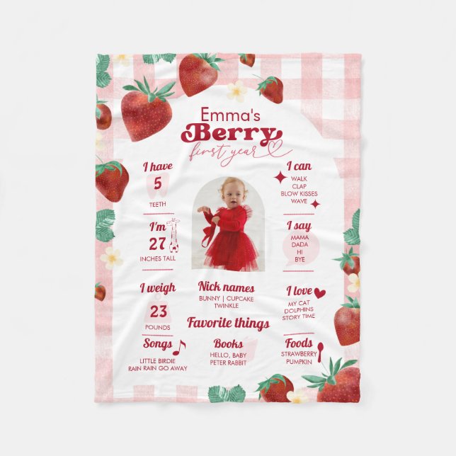 Couverture Polaire Berry 1er anniversaire Jalon (Devant)