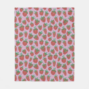Couverture Polaire Berry Sweet Red Strawberries Blanche polaire