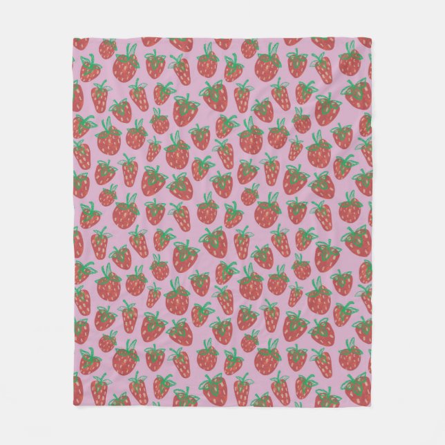 Couverture Polaire Berry Sweet Red Strawberries Blanche polaire (Devant)
