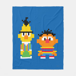 Couverture Polaire Bert et Ernie Pixel Art