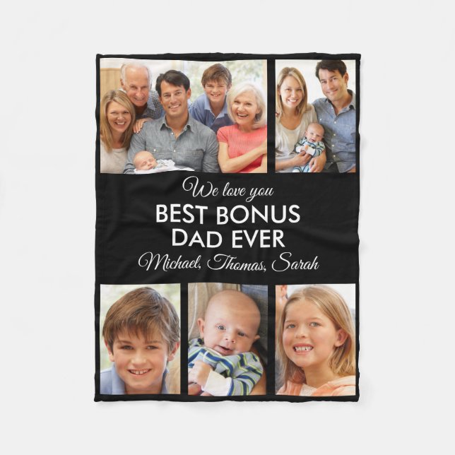 Couverture Polaire Best Bonus Dad Ever Photo Collage Fathers Day (Devant)