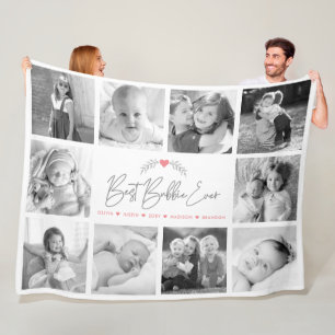Couverture Polaire Best Bubbie Ever Modern Script 10 Photo Collage