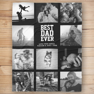 Couverture Polaire BEST DAD JAMAIS Fête des pères Instagram Photo C
