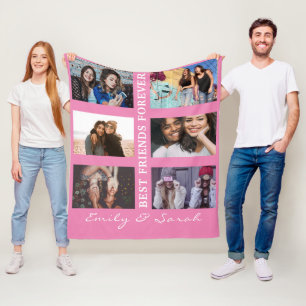 Couverture Polaire Best Friend Forever Custom 6 Collage photo et nom