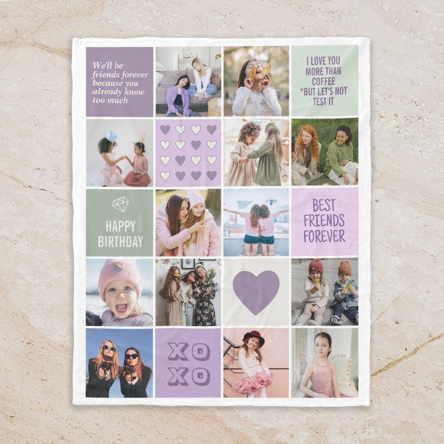 Couverture Polaire Best Friend Friendship Besties BFF Photo Collage (Photo Collage Blanket)