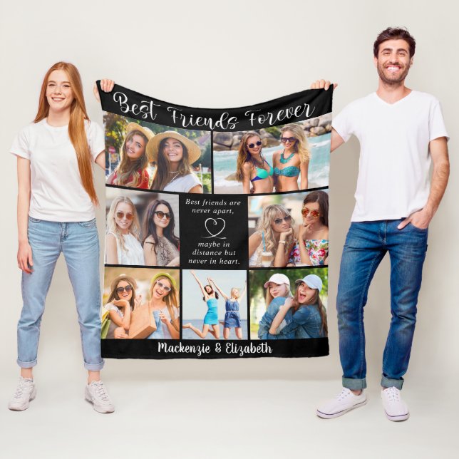 Couverture Polaire Best Friends Forever Script Citation 7 Photo Colla (En situation)