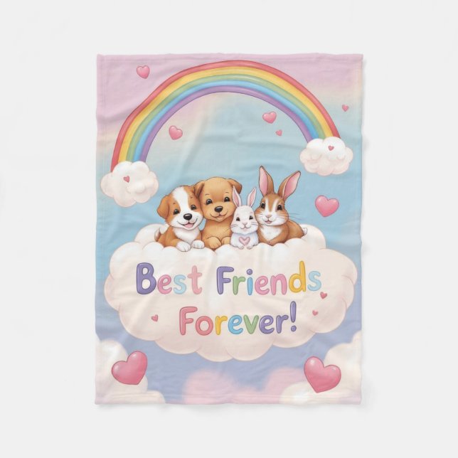 Couverture Polaire Best Friends Forever with Cute Cats (Devant)