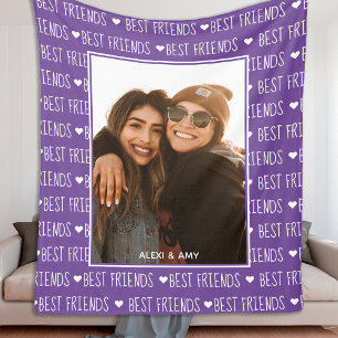 Couverture Polaire Best Friends Stlish BFF Purple W Friendship Photo