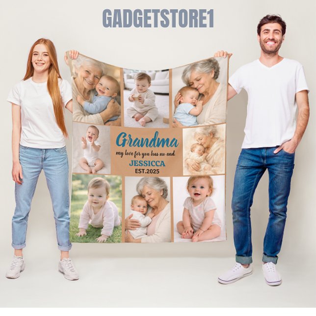 Couverture Polaire Best Grandma Ever Photo | Personalized Grandparent (Best Grandma Ever | Happy Grandparents Fleece Blanket
)