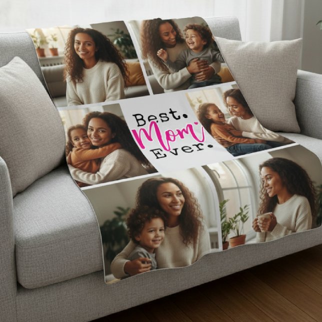 Couverture Polaire Best Mom Ever Photo Collage Birthday Mother's Day (Best Mom Ever Photo Collage Birthday Mother's Day Fleece Blanket
)