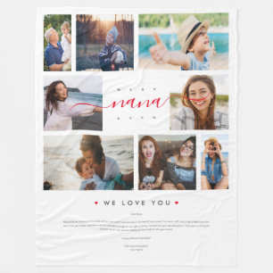 Couverture Polaire Best Nana Ever Funny Mother's Day 8 Photo collage
