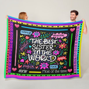 Couverture Polaire BEST SISTER Fleece Blanket Version 2 Humour
