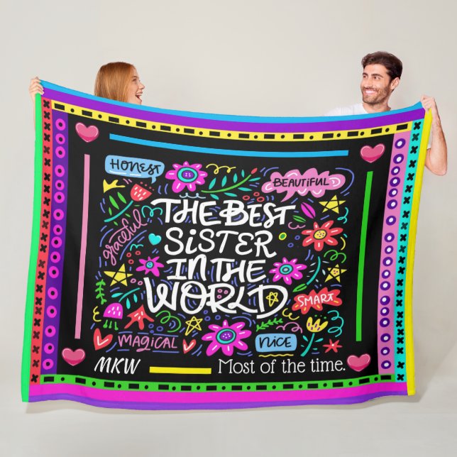 Couverture Polaire BEST SISTER Fleece Blanket Version 2 Humour (En situation)