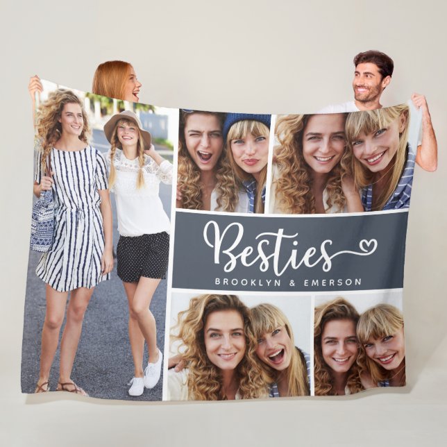 Couverture Polaire Besties Photo Collage Best Friends (En situation)