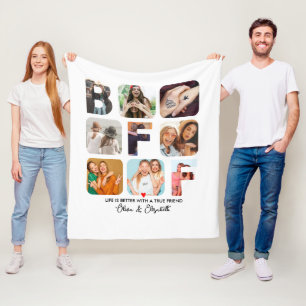Couverture Polaire Besties Photo personnalisée Collage BFF Cadeau mig