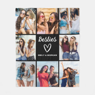 Couverture Polaire Besties Script Cadeau Pour Les Amis Photo Collage