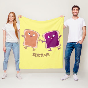 Couverture Polaire Beurre d'arachide mignonne et caricature sandwich 
