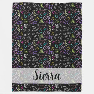 Couverture Polaire BFF Doodles - Faux Parties scintillant Motif