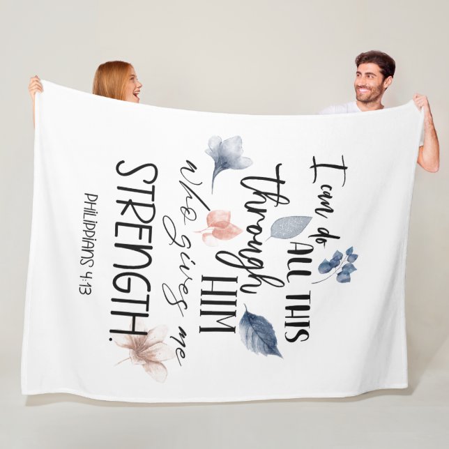 Couverture Polaire Bible verse Floral (En situation)