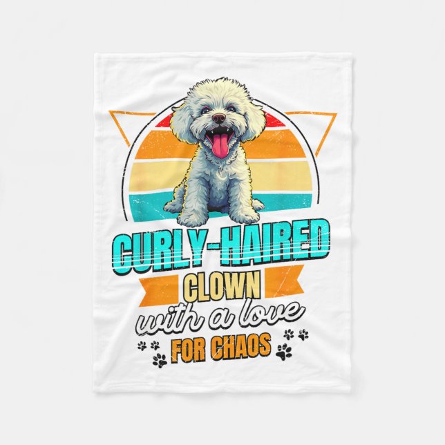 Couverture Polaire Bichon Frise Lover Funny Bichon Frise Retro  (Devant)
