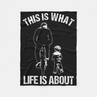Couverture Polaire Bicycle Bmx Cyclist Father And Son Child Cyclist B