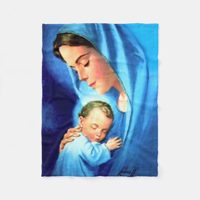 Couverture Polaire Bienheureuse Vierge Marie avec Bébé Jésus (Devant)
