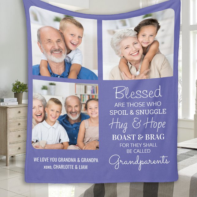 Couverture Polaire Bienheureux Grand-Parents Personnalisé Moderne Pur (Créateur téléchargé)