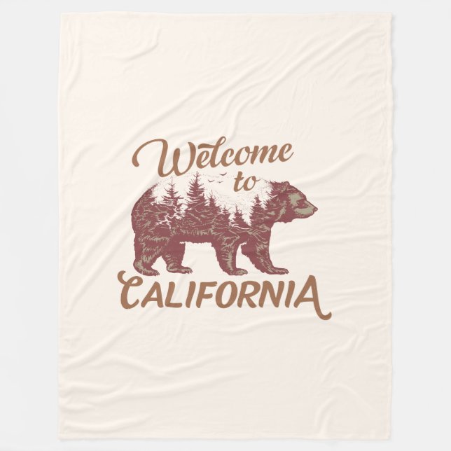 Couverture Polaire Bienvenue à l'ours de Californie (Devant)