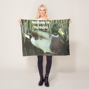 Couverture Polaire Bienvenue au Cabine Mallard Duck Water Bird