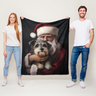 Couverture Polaire Biewer Terrier Avec Noël Festif Du Père Noël