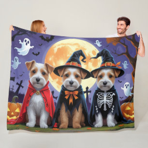 Couverture Polaire Biewer Terrier Chiens Citrouille Halloween Funny