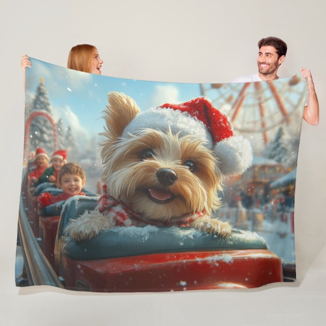 Couverture Polaire Biewer Terrier Dog Roller Dessous de verre Noël (En situation)