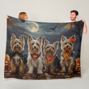 Couverture Polaire Biewer Terrier Halloween Éffrayant