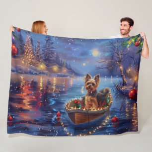 Couverture Polaire Biewer Terrier Noël Festive Voyage