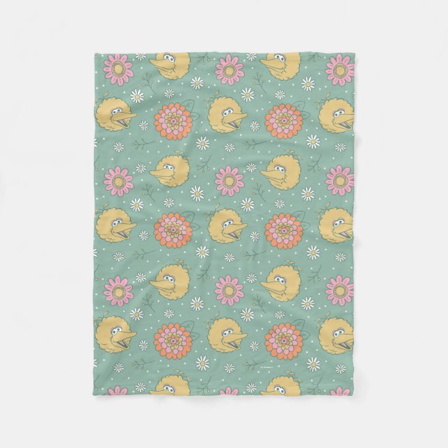 Couverture Polaire Big Bird | Good Vibes Floral Pattern (Devant)