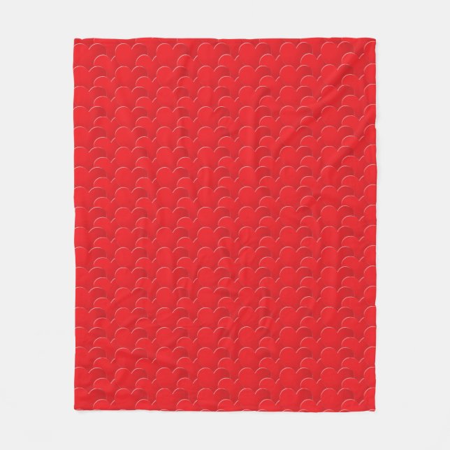 Couverture Polaire Big Red Hearts motif Love Valentine's day (Devant)