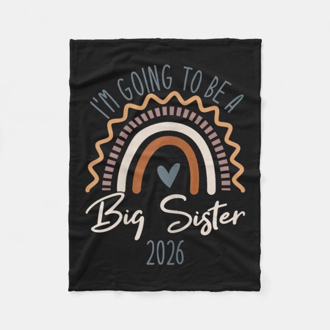 Couverture Polaire Big Sister 2026 Girls Rainbow Big Sis Sibling  (Devant)