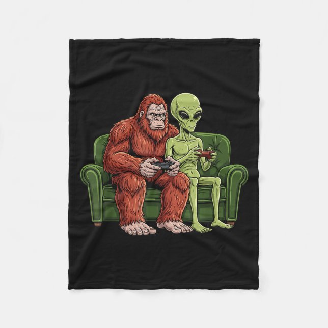Couverture Polaire Bigfoot Alien Video Games Gaming Sasquatch Ufo Men (Devant)