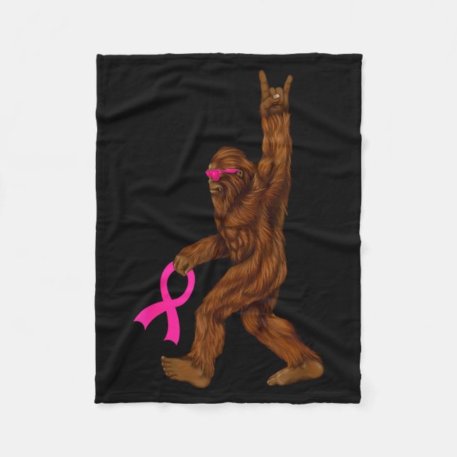 Couverture Polaire Bigfoot Breast Cancer Funny Sasquatch Nk Ribbon  (Devant)