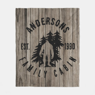 Couverture Polaire Bigfoot Cabine Rustic Wood Famille Nom Personnalis