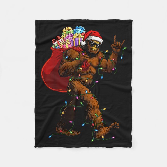 Couverture Polaire Bigfoot Christmas Shirts Boys Men Xmas Tree Lights (Devant)