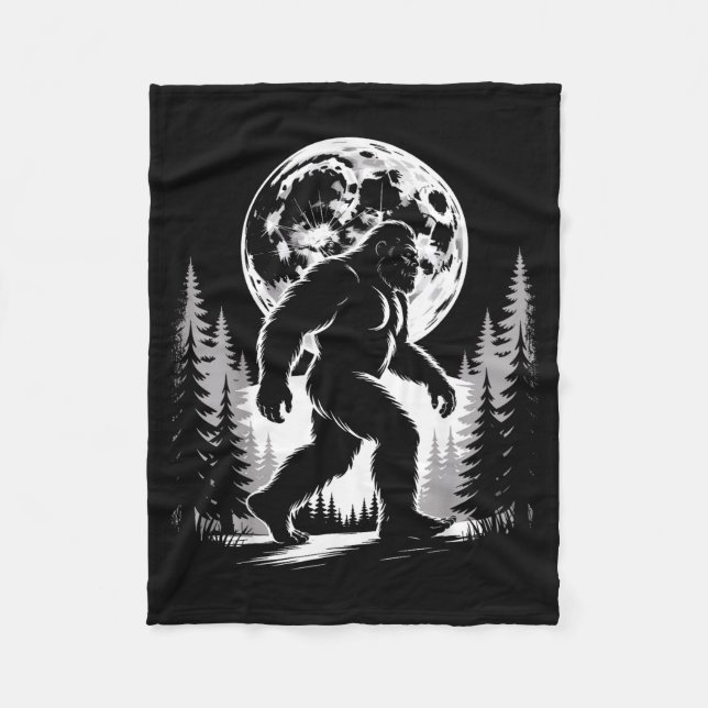 Couverture Polaire Bigfoot Clair de Lune Sasquatch Forêt Cryptide Ext (Devant)