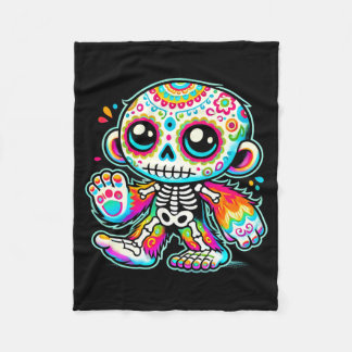 Couverture Polaire Bigfoot Crâne De Sucre Mignon Día De Los Muertos