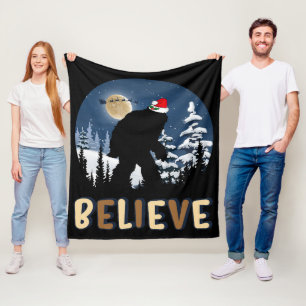 Couverture Polaire Bigfoot Croient En Noël Drôle Sasquatch Noël Noël