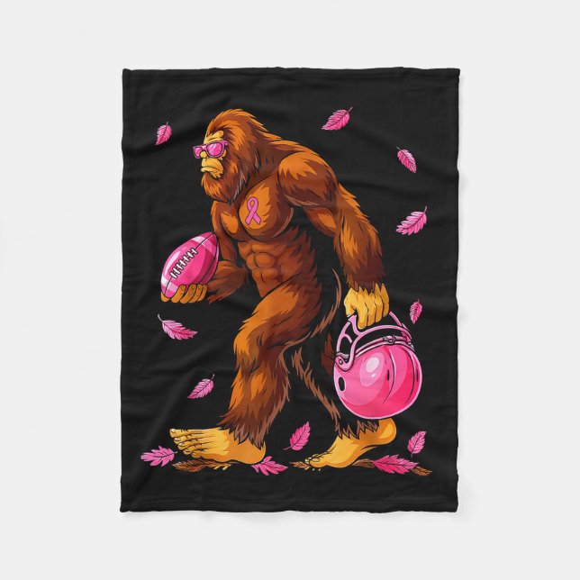 Couverture Polaire Bigfoot Football Nk Ribbon Breast Cancer Awareness (Devant)