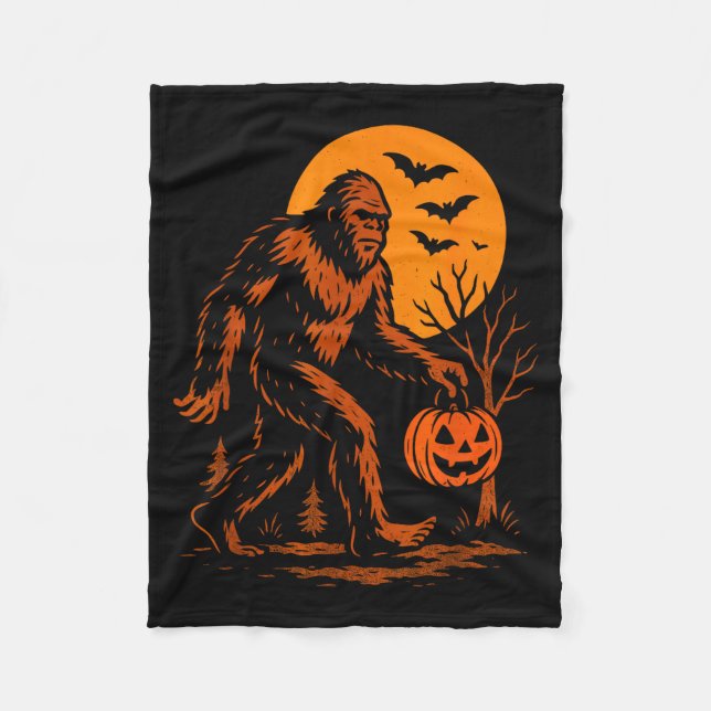 Couverture Polaire Bigfoot Halloween Sasquatch Jack O Lantern  (Devant)