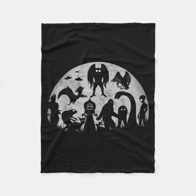 Couverture Polaire Bigfoot Loch Ness Monster Mothman And Aliens Funny (Devant)