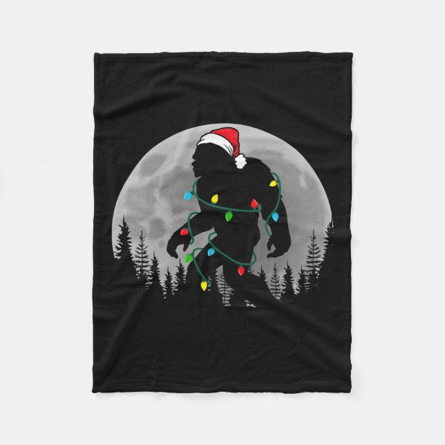 Couverture Polaire Bigfoot Père Noël Feux d'arbre de Noël Funky Noël  (Devant)
