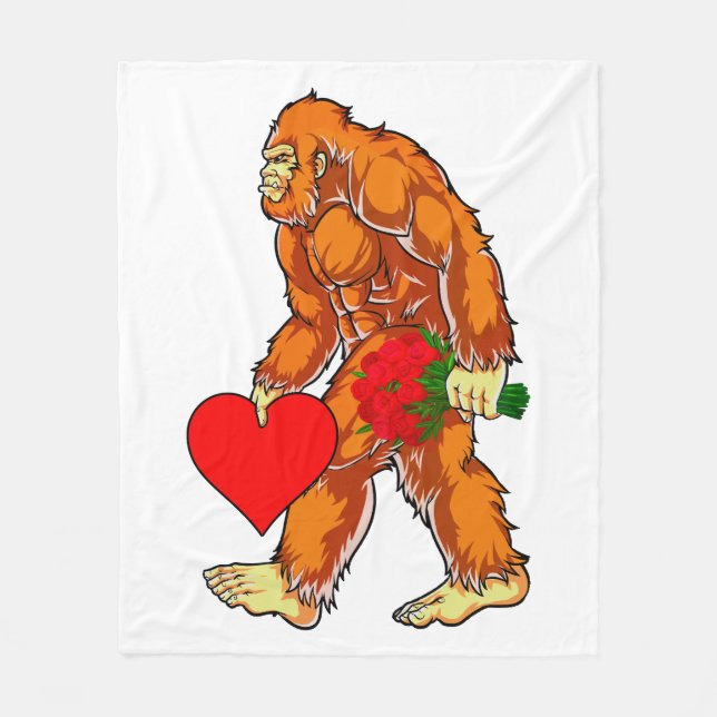 Couverture Polaire Bigfoot Sasquatch Funny Valentines Jour Amour (Devant)